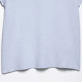 Women Fashion With Pearls Blue Knitted Pullover Sweater Vintage O-Neck Short Sleeves