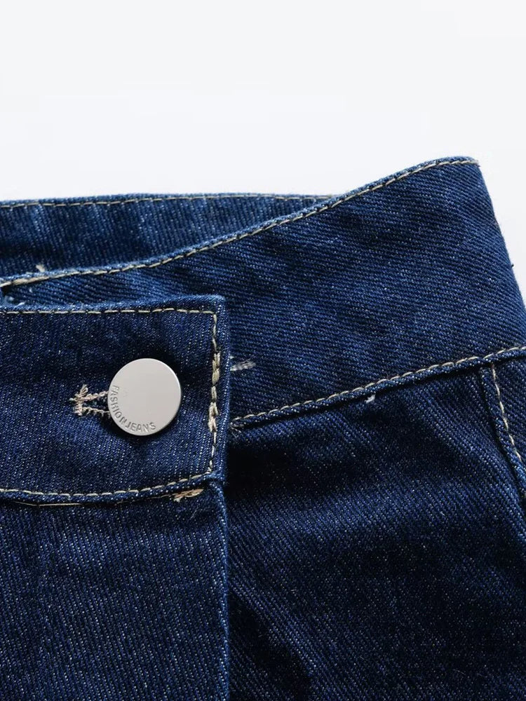 Women Fashion With Pockets Wrap Denim Shorts