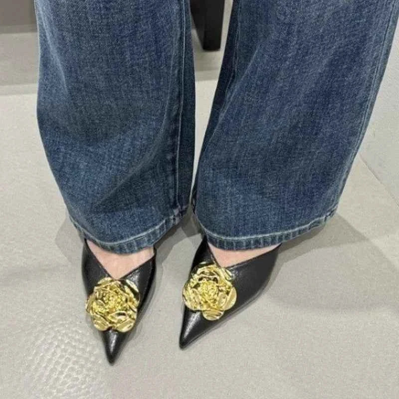 Women Flats Slippers Pointed Toe Elegant Mules