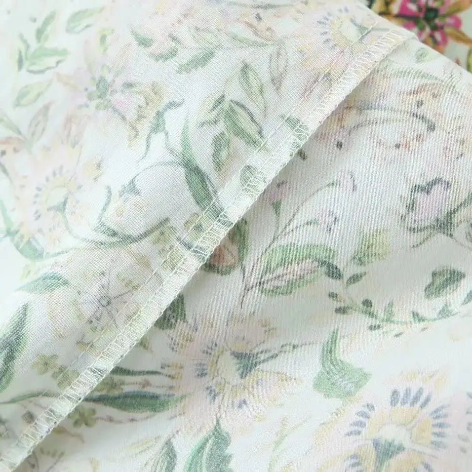 Women Floral Print Midi Dress with Belt