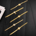 Women Gold Bracelet Quartz Wristwatch for Woman