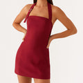 Women Halter Mini Dress - D / M