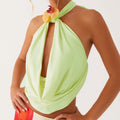 Women Halter Mock Neck Top - C / M