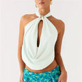 Women Halter Mock Neck Top - G / S