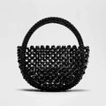 Women Handmade Woven Hand Bag - black / S