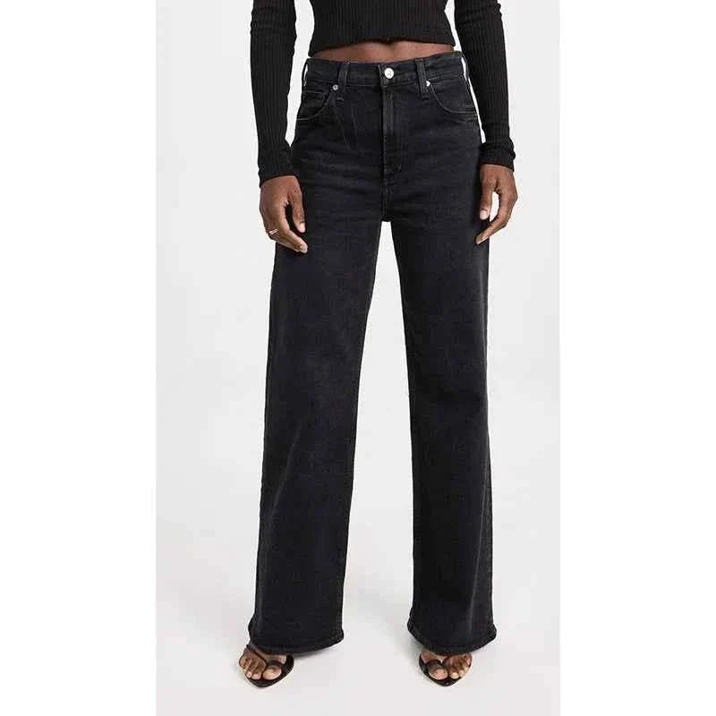 Women High Waisted Straight Leg Jeans