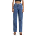 Women High Waisted Straight Leg Jeans