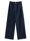 Women Jeans High Waist Cotton Wide Leg Trousers