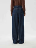 Women Jeans High Waist Cotton Wide Leg Trousers