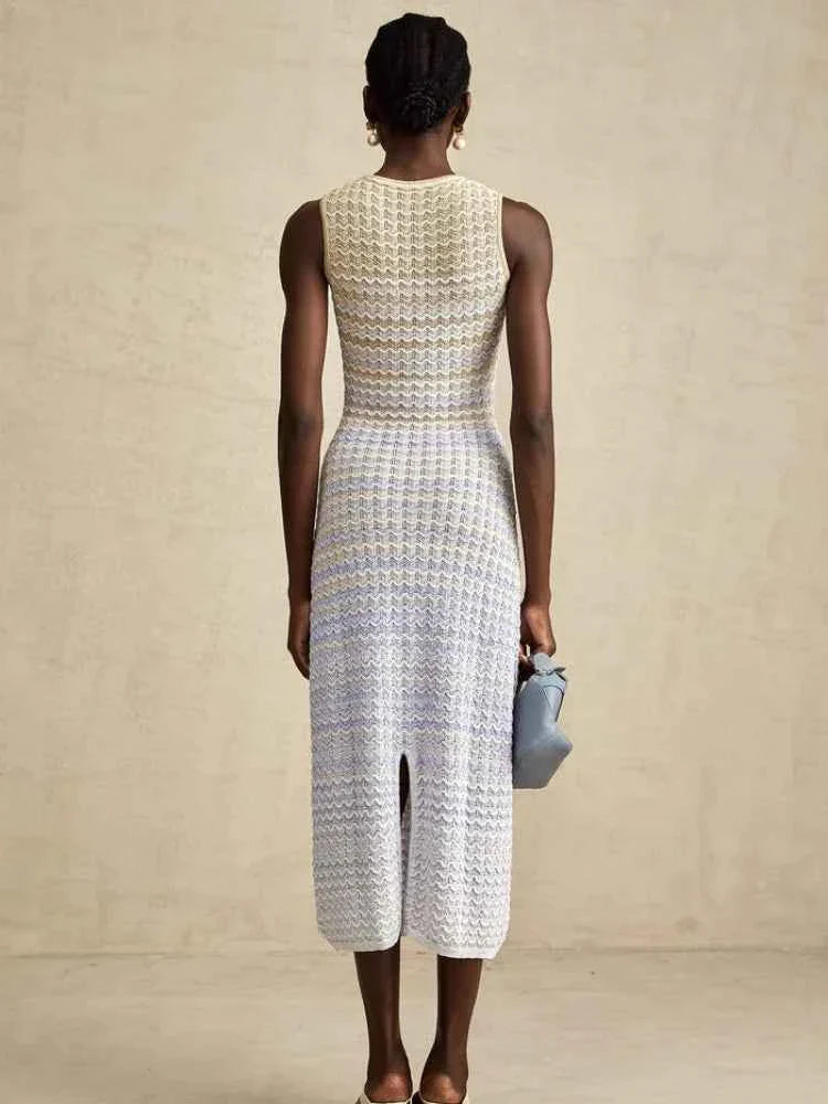 Women Knitted Dress Slim Sleeveless