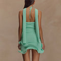 Women Knitted Halter Mini Dress
