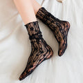 Women Lace Flower Fashion Ultra-thin Transparent Mesh Crew Socks