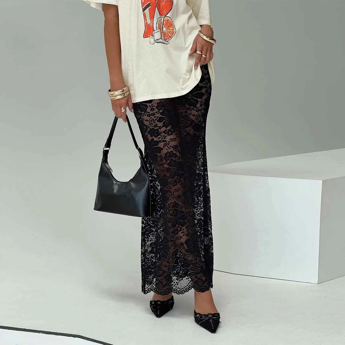 Women Lace Long Skirts