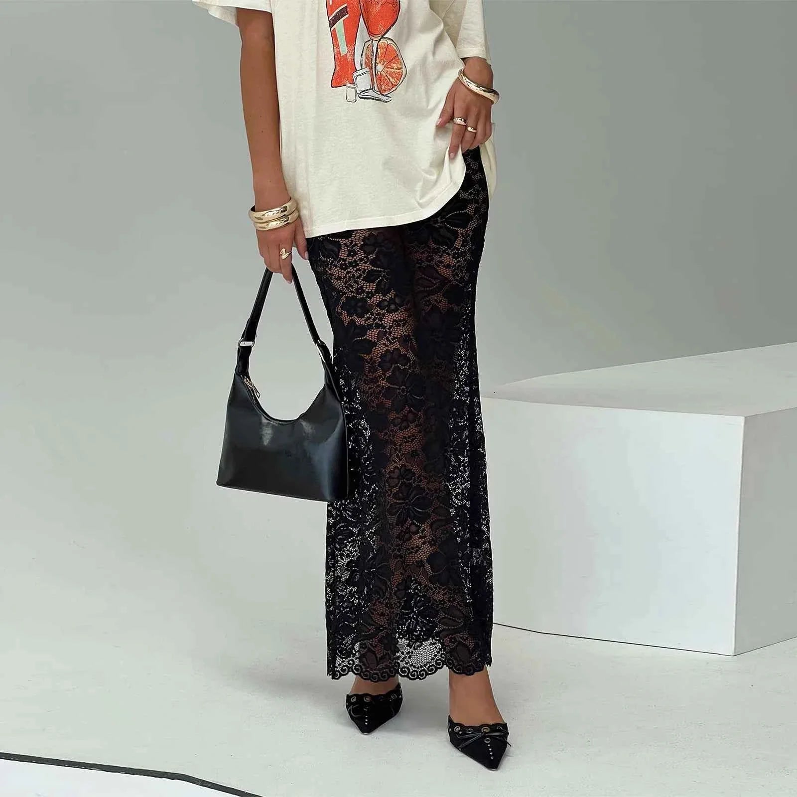 Women Lace Long Skirts