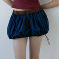 Women Lantern Mini Skirt - Blue / XL