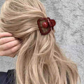 Women Large Dark Red Color Hair Claws - A11