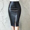 Women Leather Midi Skirt - Other
