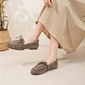 Women Loafers Genuine Leather Beanie Shoes