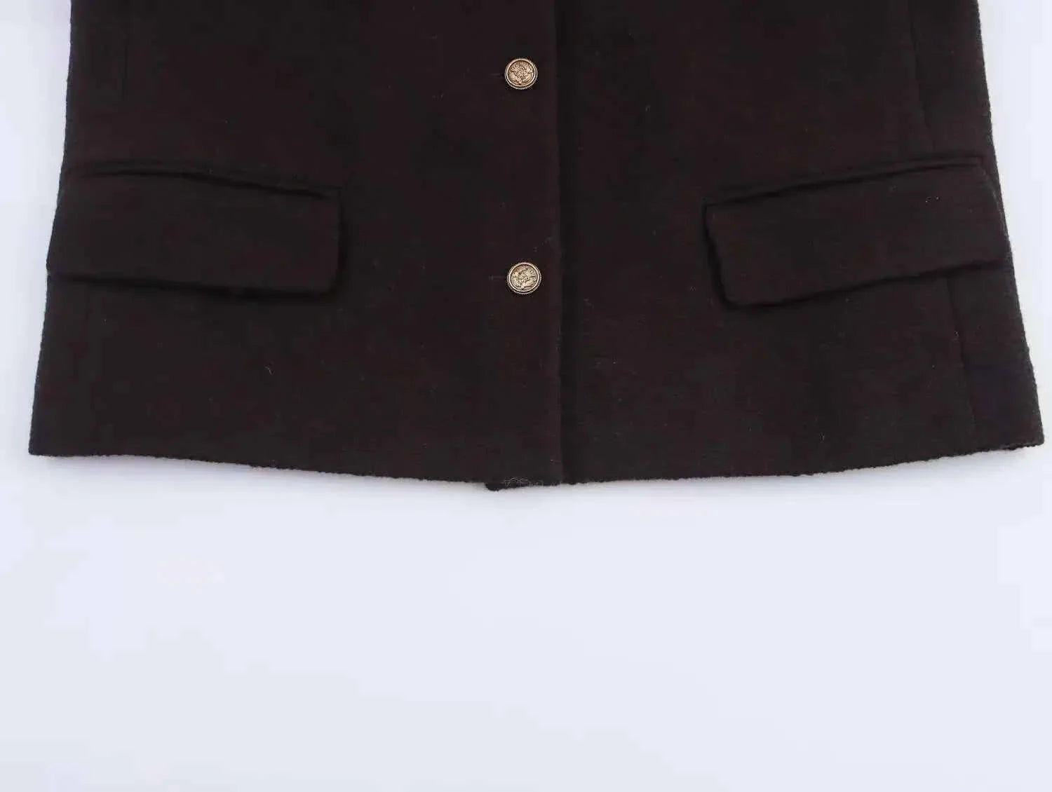 Women O-Neck Pilots Jacket with Metal Buttons
