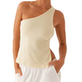 Women Off One Shoulder Tank Tops - Yellow / M