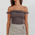 Women Off Shoulder Top Sleeveless Twist Strap Tank