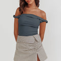 Women Off Shoulder Top Sleeveless Twist Strap Tank - G / L