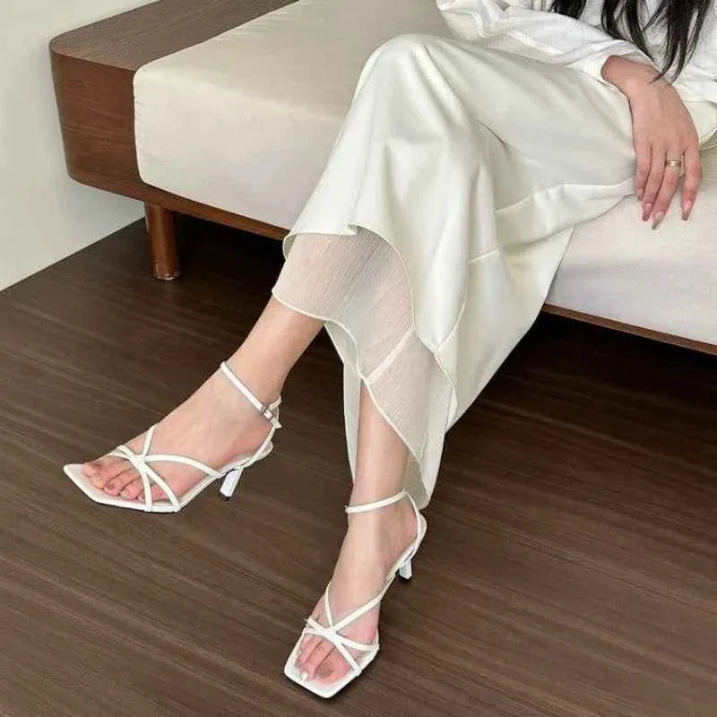 Women Open Toe Women's Thin Heels Slingbacks Sandals