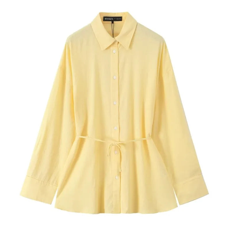 Women Oversize Shirt With Belt