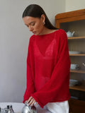 Women Oversized Sweater Summer Autumn Casual - L / Red - Other