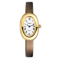 Women Quartz Watch Roman Numerals Vintage Simple Oval Clock Stainless Steel - 14