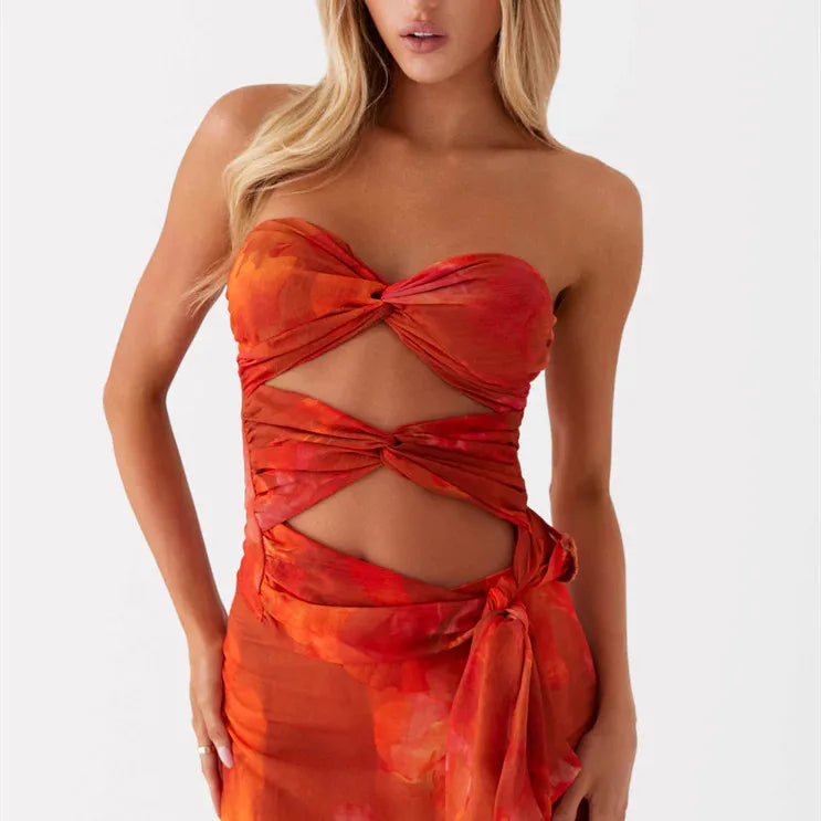 Women Ruched Tube Top - B / L