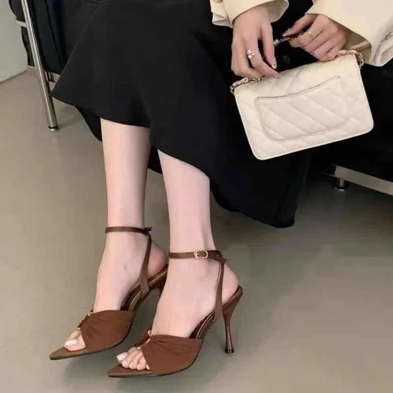 Women Sandals Fad Pointed Toe Heeled Shoes