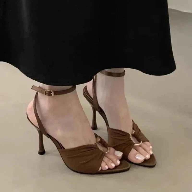 Women Sandals Fad Pointed Toe Heeled Shoes