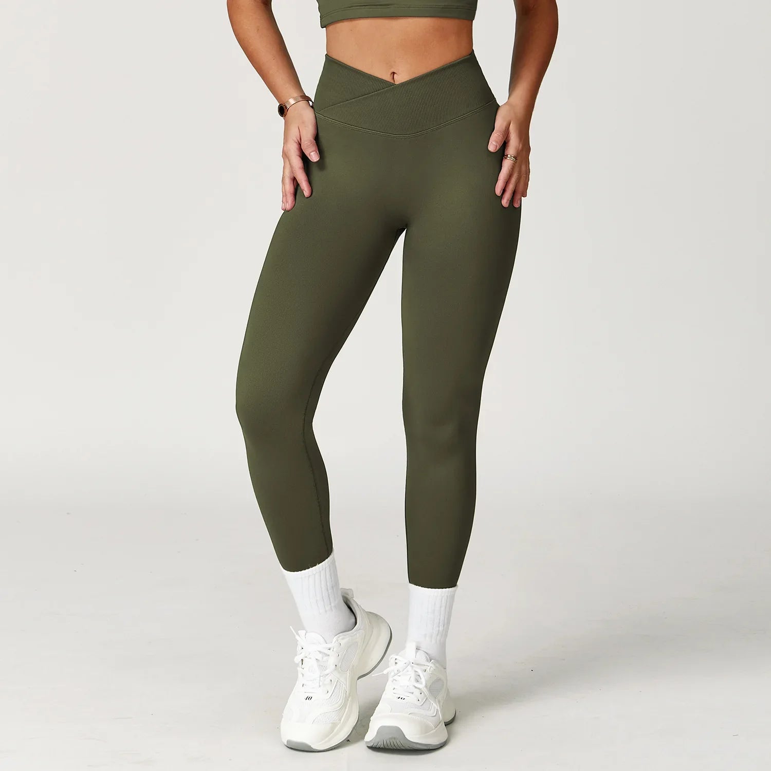 Women Seamless Leggings Hip Lifting Sports High Waist - Army green / XL / CHINA