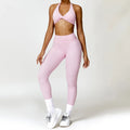 Women Seamless Yoga Set 2PCS Gym Workout Clothes for Female - Pink Set-2 / S / CHINA