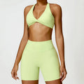 Women Seamless Yoga Set 2PCS Gym Workout Clothes for Female - Yellow Green Set-1 / M / CHINA