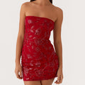 Women Sequin Strapless Mini Dress - G / S