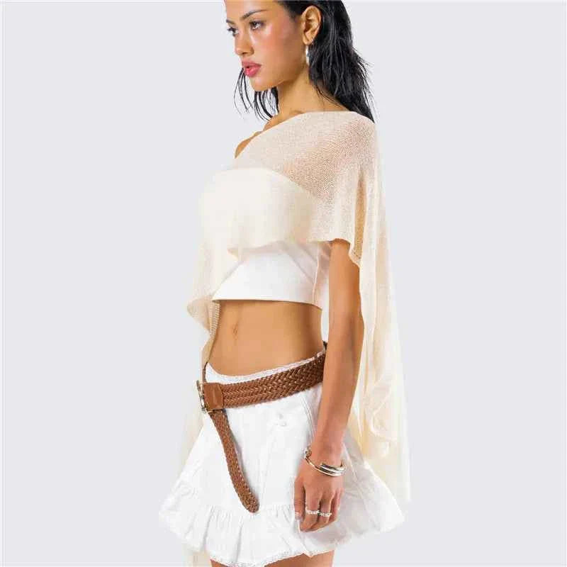 Women Sheer Poncho Top