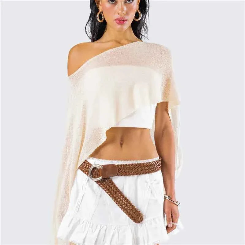 Women Sheer Poncho Top