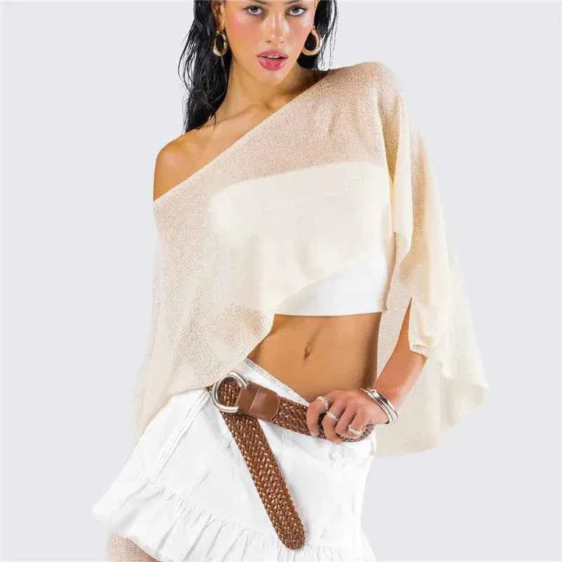 Women Sheer Poncho Top