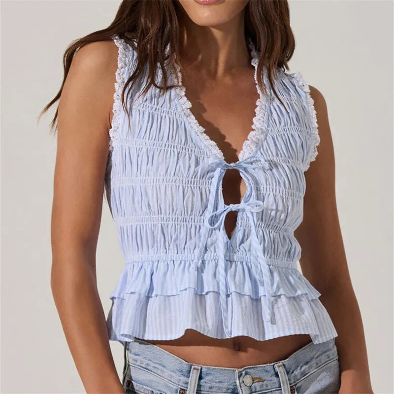 Women Shirred Tank Top