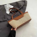 Women Shoulder Bag PU Woven Patchwork Stick Bag