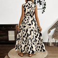 Women Sleeveless Boho Floral Maxi Dress Button Shirt V Neck Flowy Belted - electronic accessories