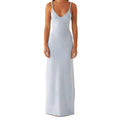 Women Sleeveless Dress V-Neck Backless