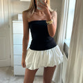 Women Sleeveless Strapless Mini Dress Summer