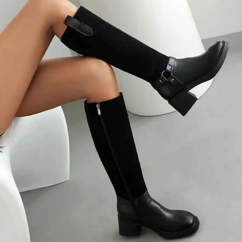 Women Snow Boots Square Heels