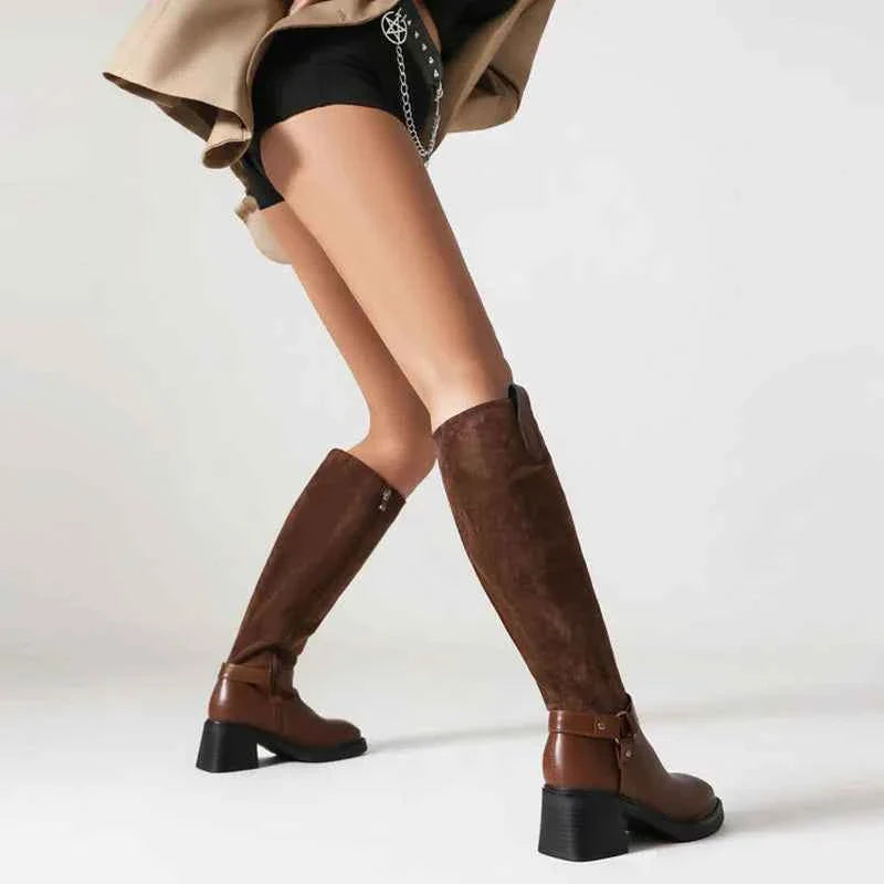 Women Snow Boots Square Heels