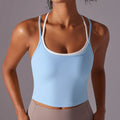 Women Solid Color Fitness Yoga Bra - Baby Blue / L / CHINA