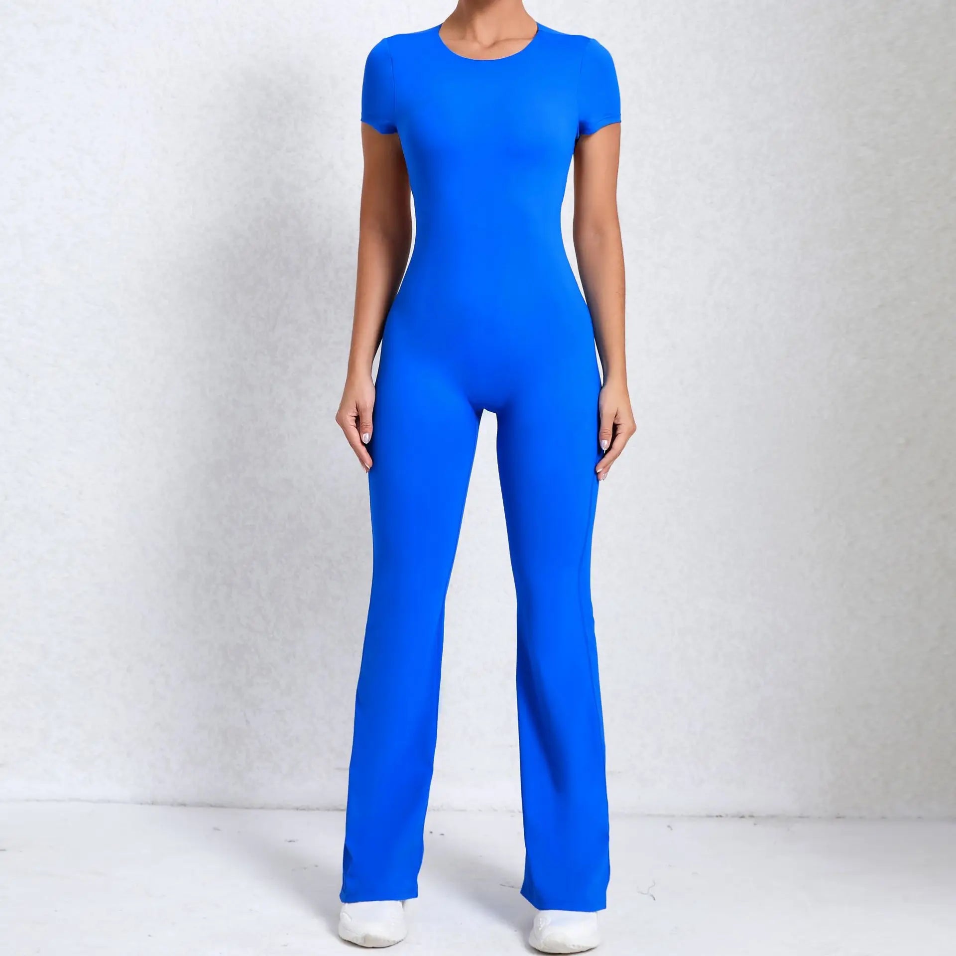 Women Sports Flared Pants Fitness Rompers Stretch Workout Bodysuits Jumpsuit