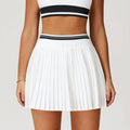 Women Sports Mini Pleated Skirt - Swan White / S / CHINA